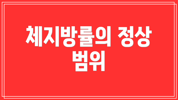 체지방률의 정상 범위