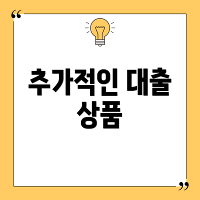 추가적인 대출 상품