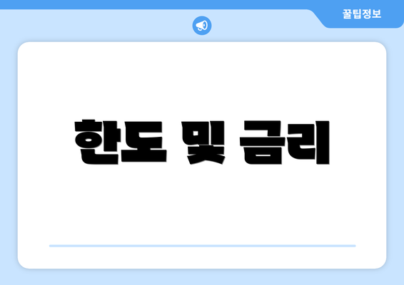한도 및 금리
