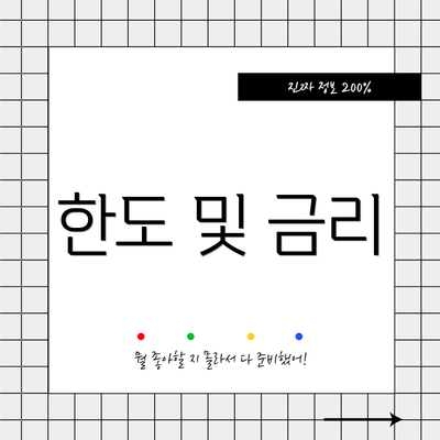 한도 및 금리