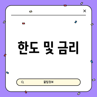 한도 및 금리