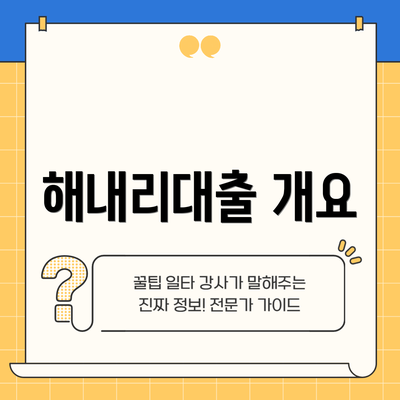 해내리대출 개요