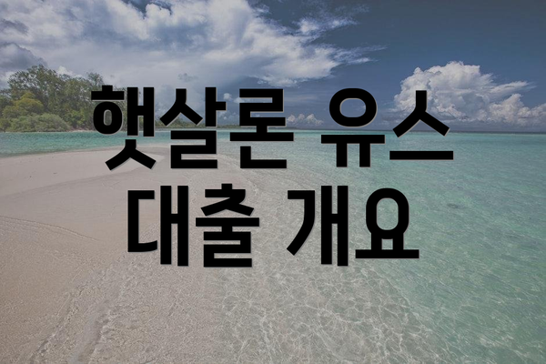 햇살론 유스 대출 개요