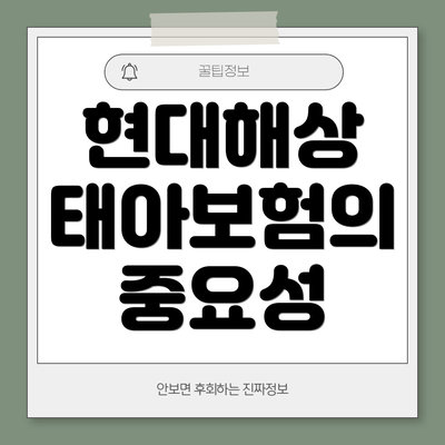 현대해상 태아보험의 중요성
