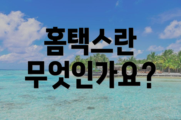 홈택스란 무엇인가요?