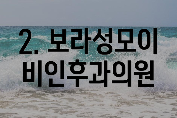 2. 보라성모이비인후과의원