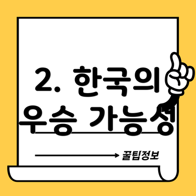 2. 한국의 우승 가능성