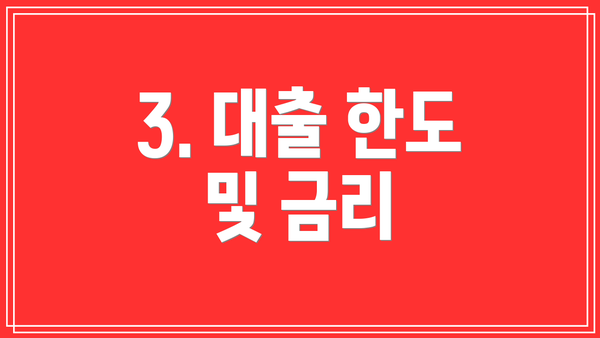 3. 대출 한도 및 금리