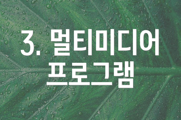 3. 멀티미디어 프로그램