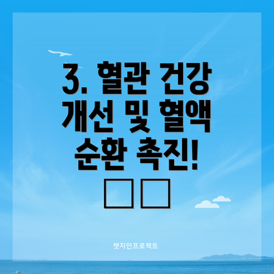 3. 혈관 건강 개선 및 혈액 순환 촉진! ❤️