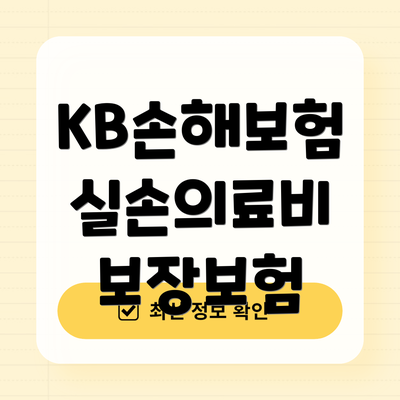 KB손해보험 실손의료비 보장보험