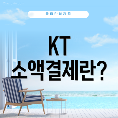 KT 소액결제란?