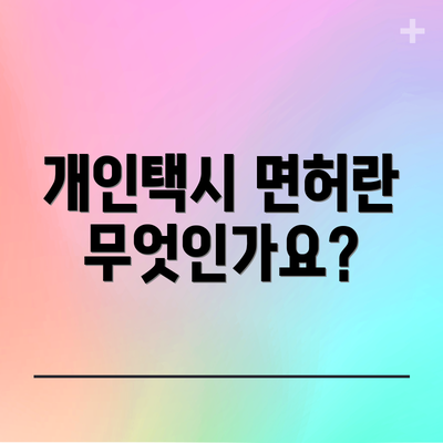 개인택시 면허란 무엇인가요?