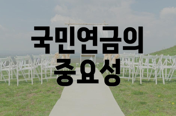 국민연금의 중요성