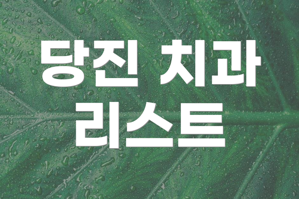 당진 치과 리스트