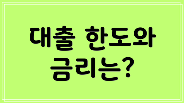 대출 한도와 금리는?