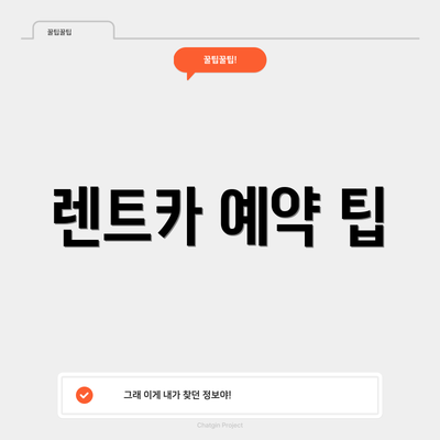 렌트카 예약 팁