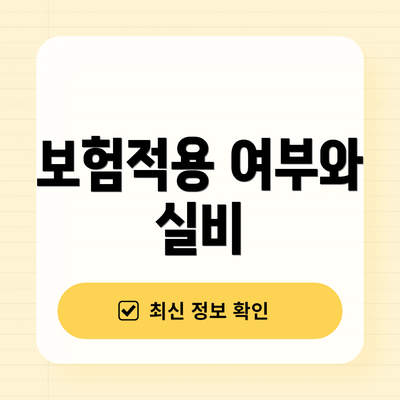보험적용 여부와 실비