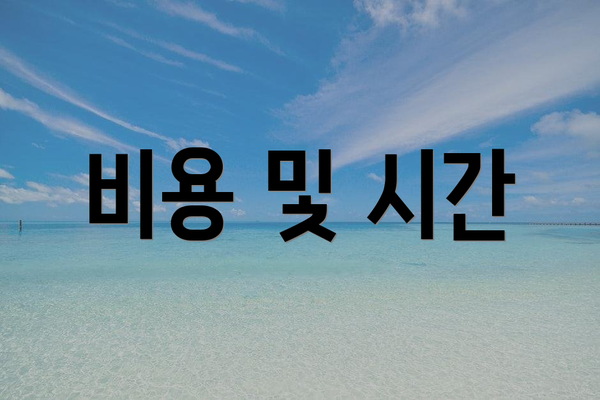 비용 및 시간