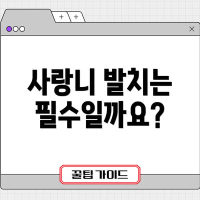 사랑니 발치는 필수일까요?