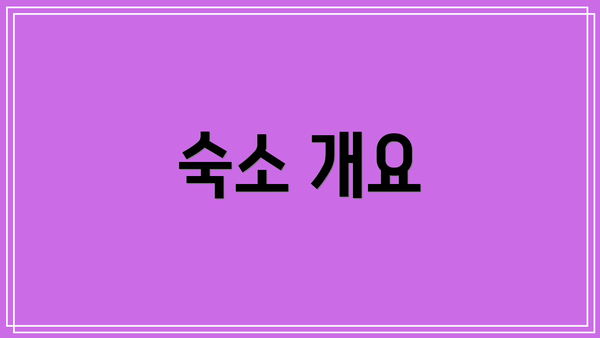 숙소 개요