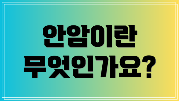 안암이란 무엇인가요?