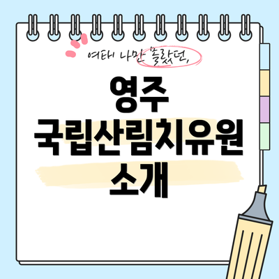 영주 국립산림치유원 소개