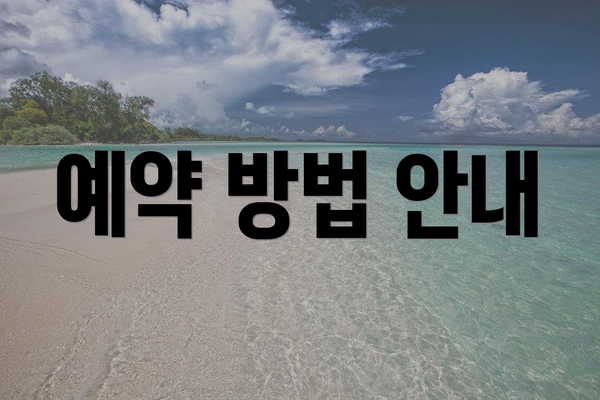예약 방법 안내