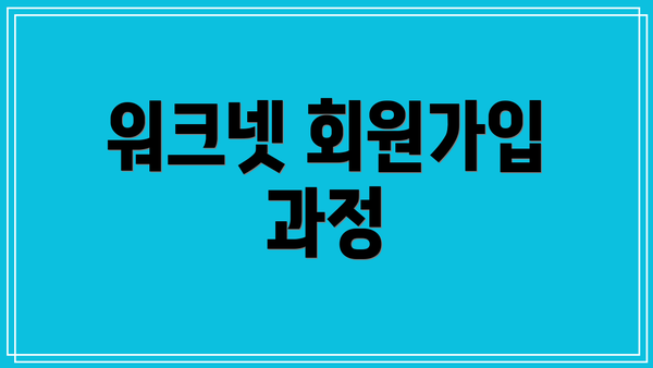 워크넷 회원가입 과정