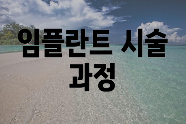 임플란트 시술 과정