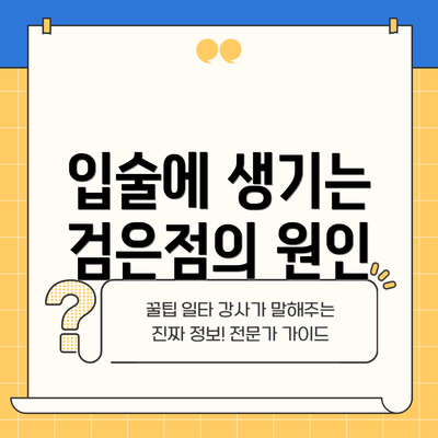 입술에 생기는 검은점의 원인
