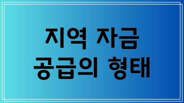 지역 자금 공급의 형태