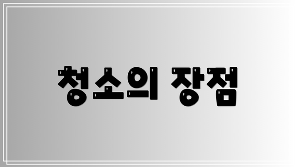 청소의 장점