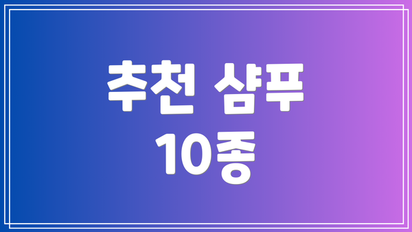 추천 샴푸 10종