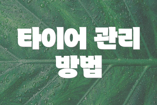 타이어 관리 방법