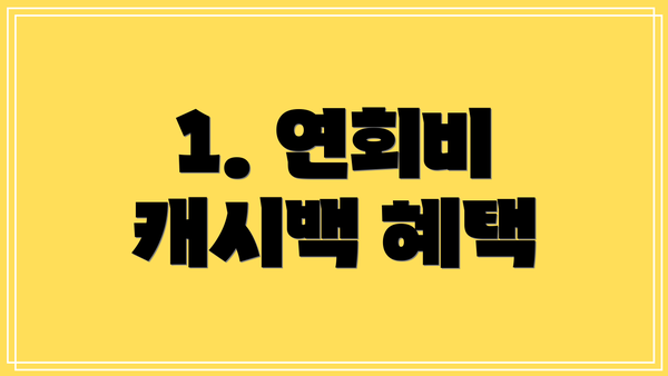 1. 연회비 캐시백 혜택