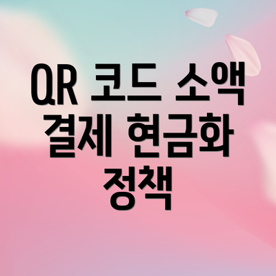 QR 코드 소액 결제 현금화 정책
