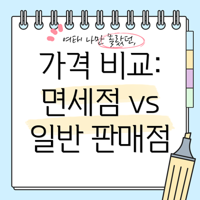 가격 비교: 면세점 vs 일반 판매점