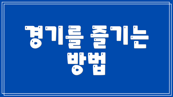 경기를 즐기는 방법