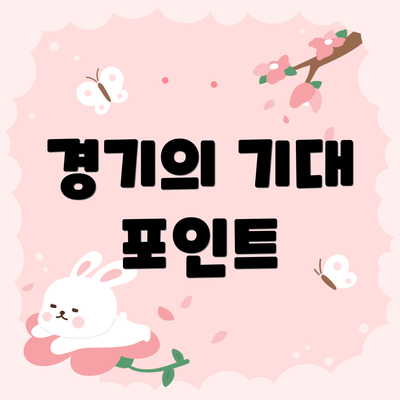 경기의 기대 포인트