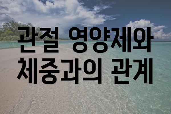 관절 영양제와 체중과의 관계