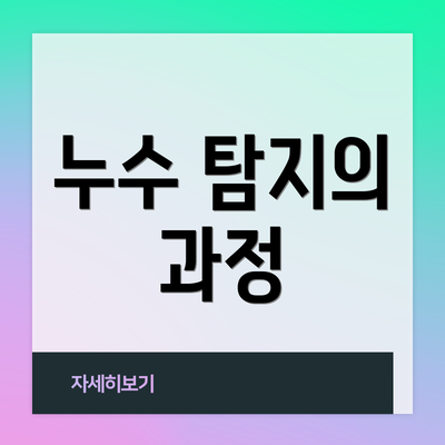 누수 탐지의 과정