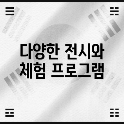 다양한 전시와 체험 프로그램