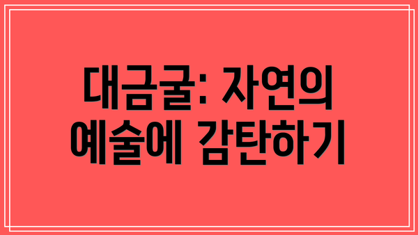 대금굴: 자연의 예술에 감탄하기