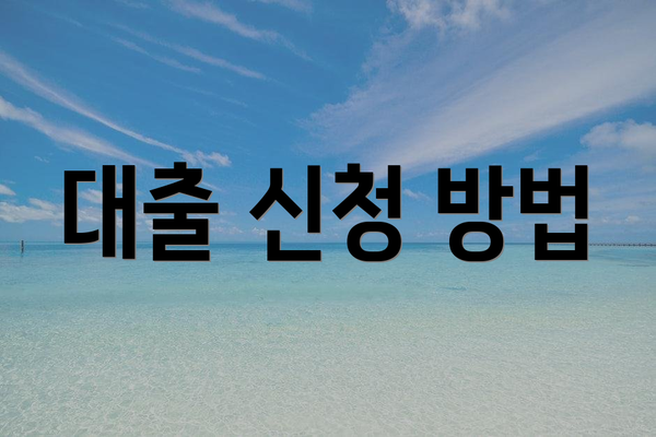 대출 신청 방법