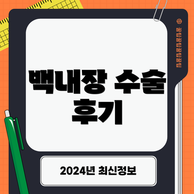 백내장 수술 후기
