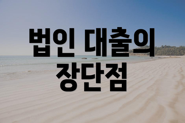 법인 대출의 장단점