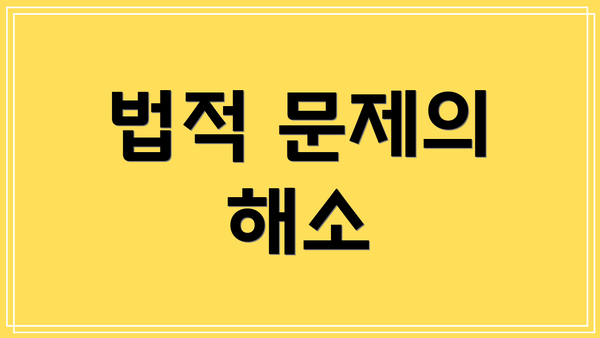 법적 문제의 해소