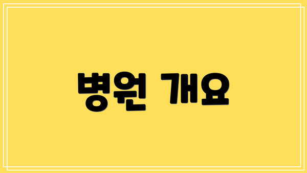 병원 개요