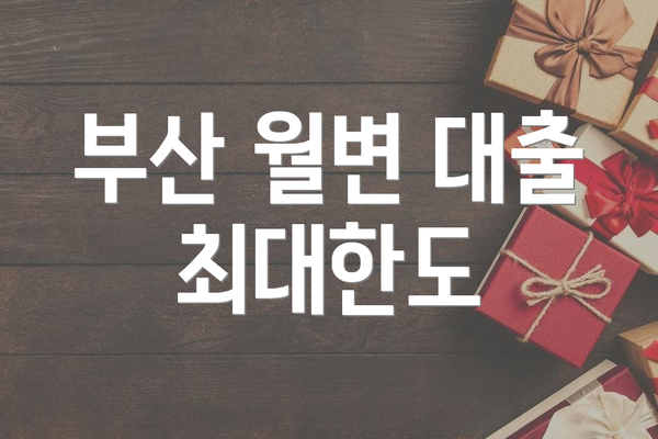 부산 월변 대출 최대한도